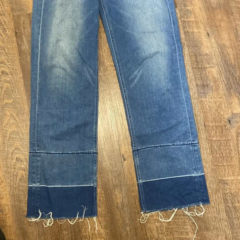 Mother Jeans The Maverick Understudy Birds of Paradise Hi Rise stacked cuffs/Hem - Picture 9 of 16